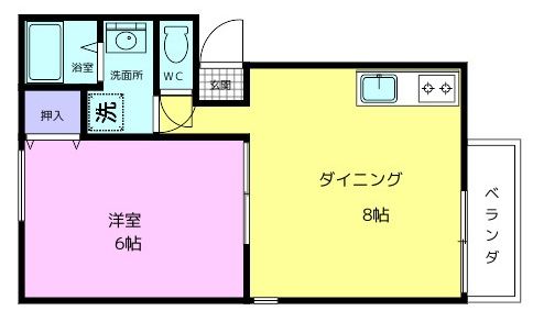 和歌山市網屋町のアパートの間取り