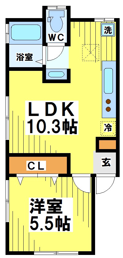 調布市調布ケ丘のアパートの間取り