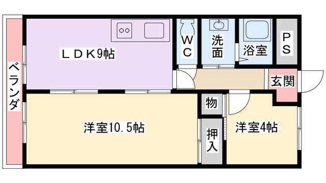 香芝市下田西のマンションの間取り