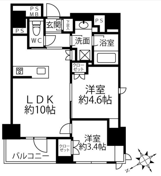 クリオラベルヴィ新富町の間取り