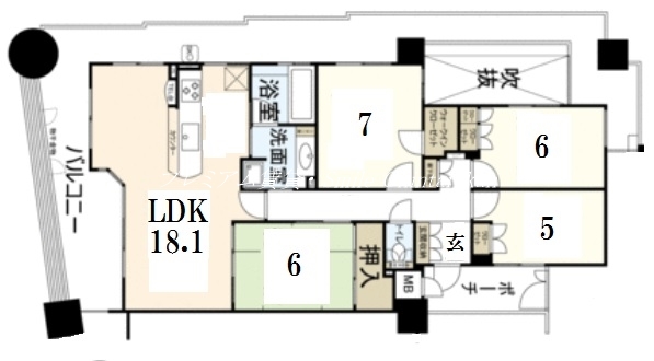 京都市中京区清水町のマンションの間取り