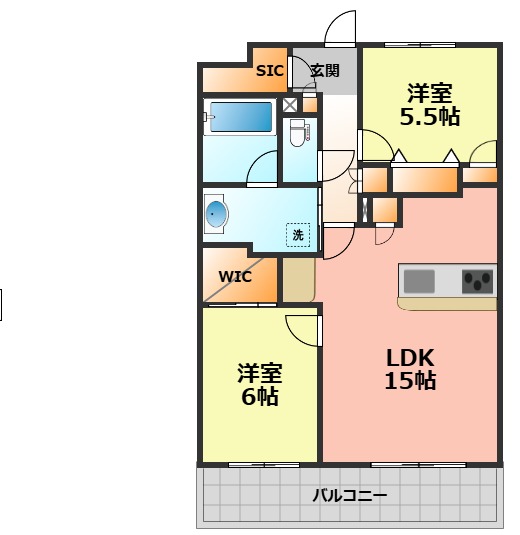 清須市西枇杷島町南二ツ杁のマンションの間取り