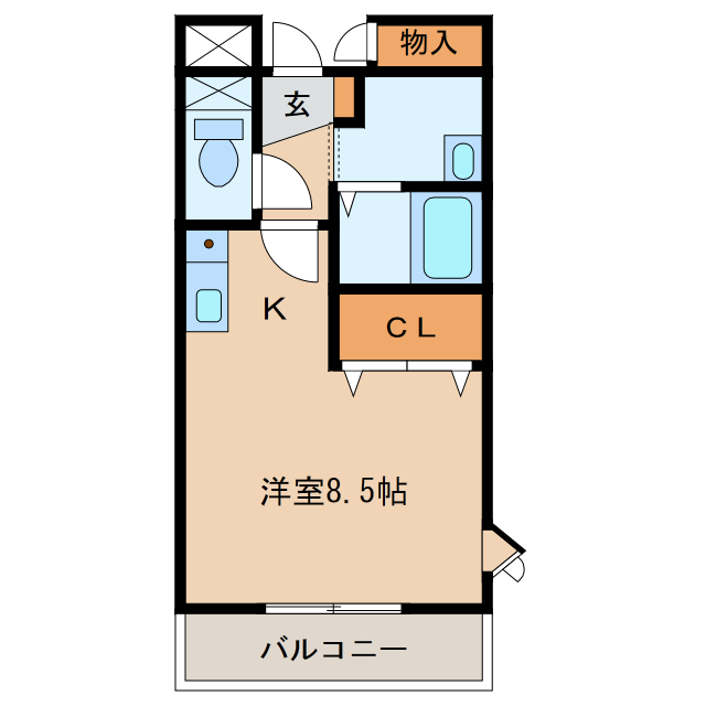 岩国市今津町のアパートの間取り