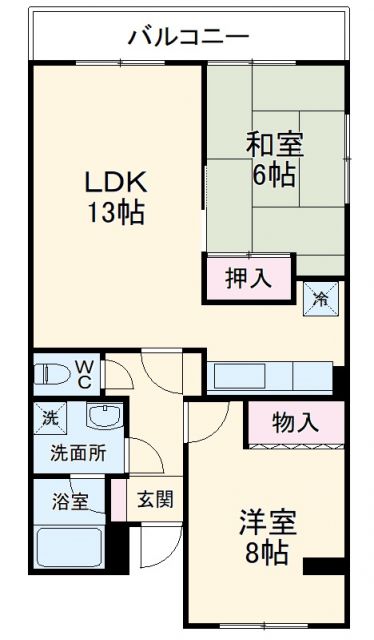 千葉市稲毛区稲毛東のマンションの間取り