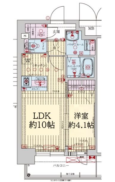 プレサンス新大阪イオリアの間取り