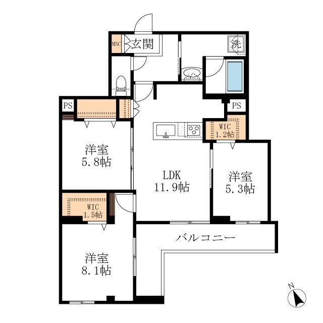 江東区南砂のマンションの間取り