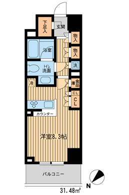 エイチエフ新横浜レジデンスの間取り