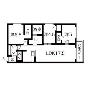 【札幌市白石区栄通のマンションの間取り】