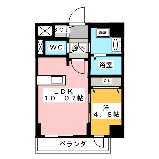 プレサンス鶴舞ファーストの間取り