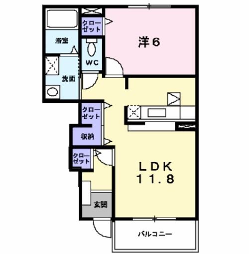 須賀川市大袋町のアパートの間取り