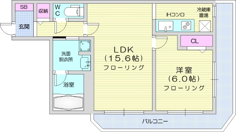 PRIMEURBAN札幌RIVERFRONTの間取り