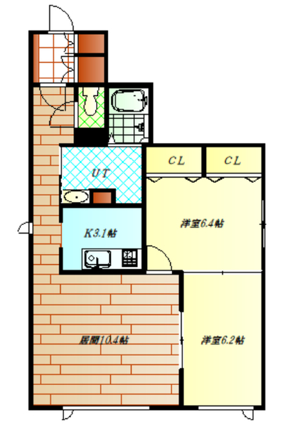 旭川市宮下通のマンションの間取り