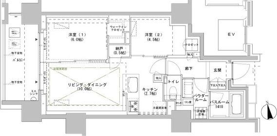 新宿区南山伏町のマンションの間取り