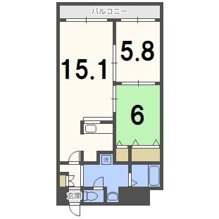 札幌市豊平区平岸三条のマンションの間取り