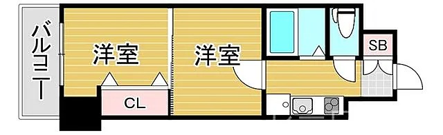 福岡市博多区博多駅前のマンションの間取り