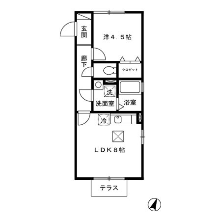 北九州市小倉南区徳力のアパートの間取り