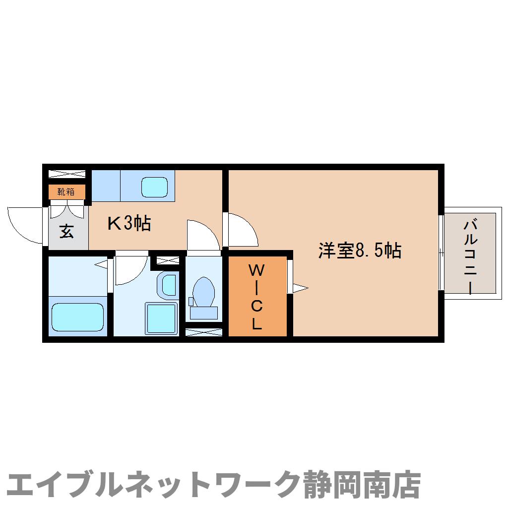 焼津市三ケ名のアパートの間取り