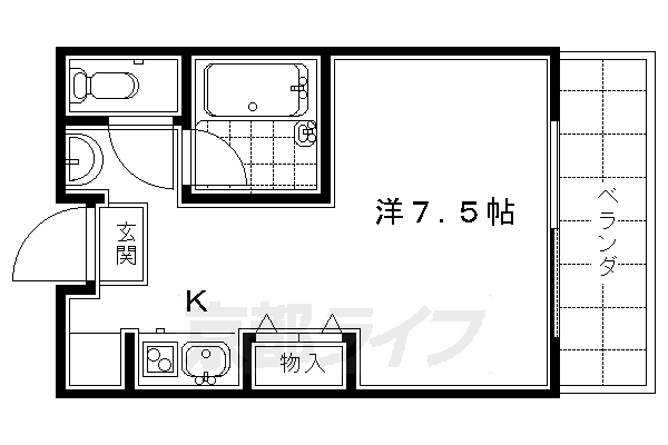 京都市南区上鳥羽苗代町のマンションの間取り