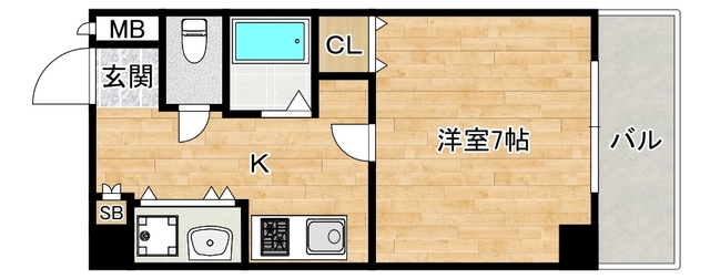 大阪市天王寺区細工谷のマンションの間取り