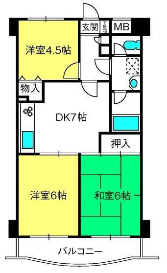 東川口ガーデンプラザ壱番館の間取り