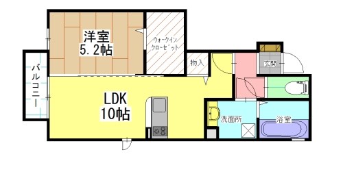 北九州市八幡西区本城学研台のアパートの間取り