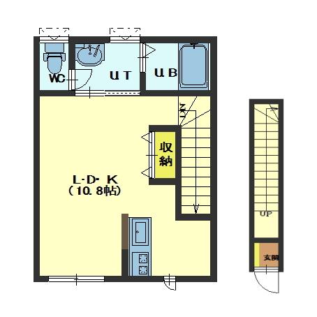 【函館市宮前町のアパートの間取り】