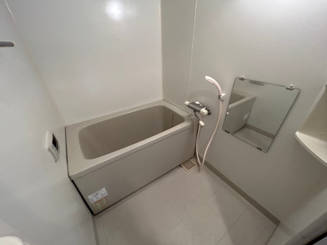 バス・シャワールーム　大きな鏡付きバスルーム