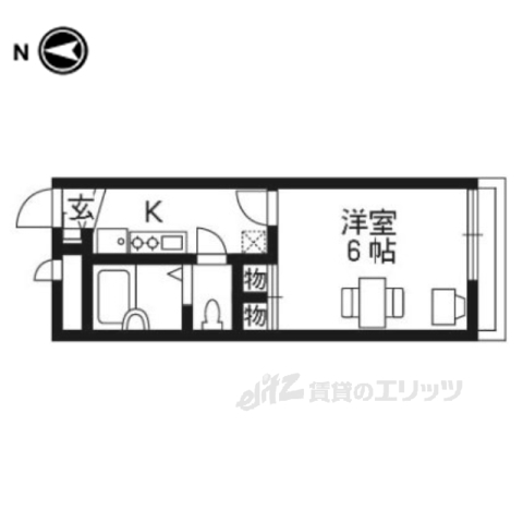 【京都市伏見区日野野色町のアパートの間取り】