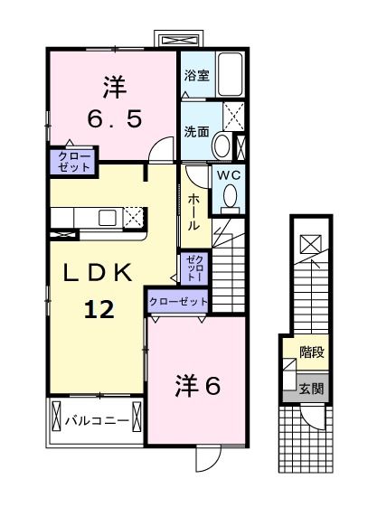 【伊勢市黒瀬町のアパートの間取り】