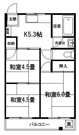 さいたま市北区植竹町のマンションの間取り