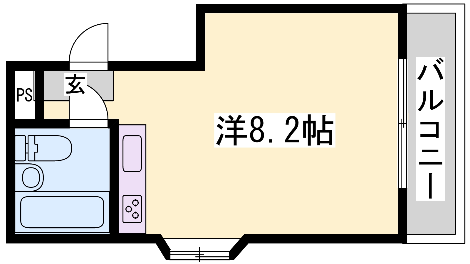 姫路市香寺町中屋のマンションの間取り