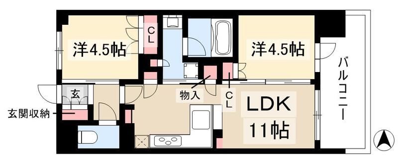 【プレサンス　ロジェ　名駅南の間取り】