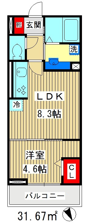 東京都板橋区高島平７（アパート）の賃貸物件の間取り