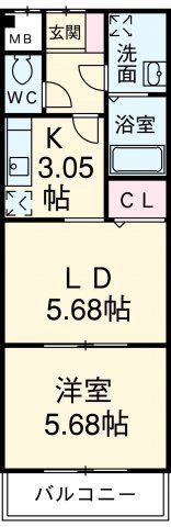 愛知県名古屋市天白区平針３（アパート）の賃貸物件の間取り