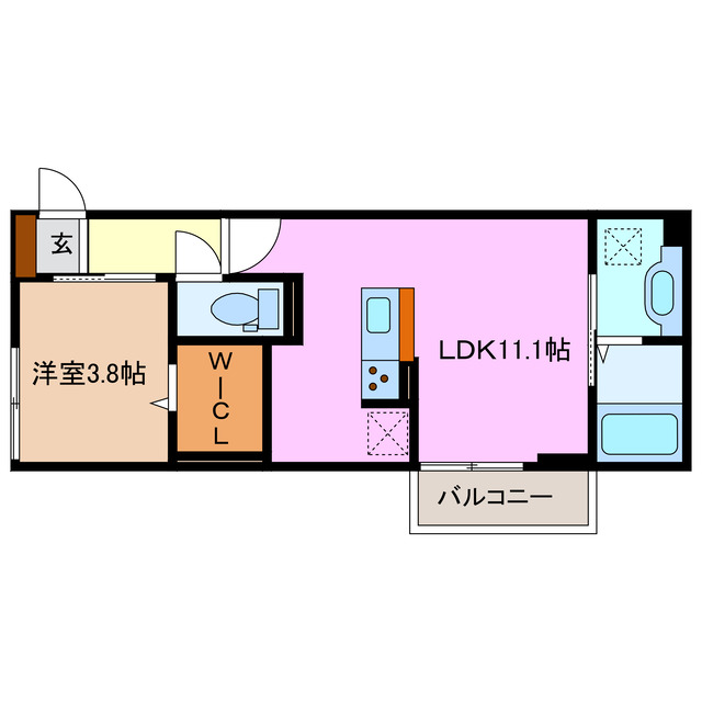 四日市市松寺のアパートの間取り