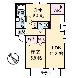 広島市安佐北区上深川町のアパートの間取り