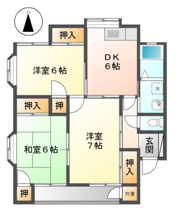 ハイツアメニティ若宮の間取り