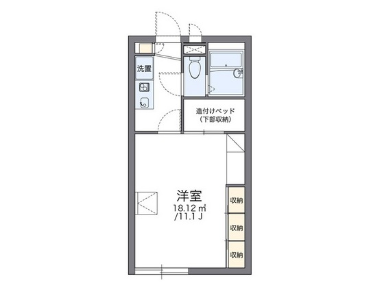 【岡山市東区西大寺川口のアパートの間取り】