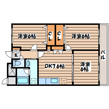 クレージュ新田東の間取り