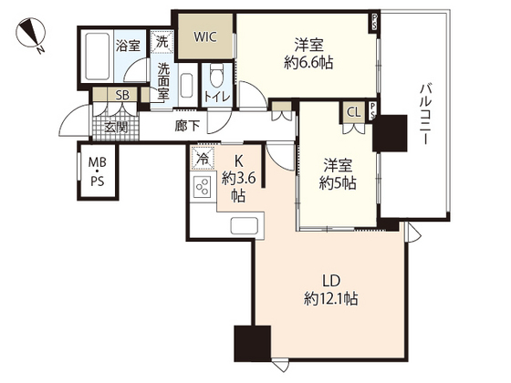 広島市南区松原町のマンションの間取り