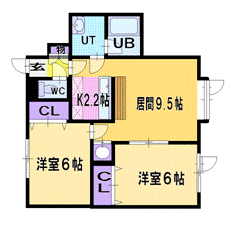 2条マンションの間取り