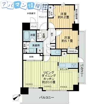 サーパス萬代橋の間取り