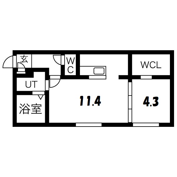 【Ｐｅｃｈｅ山鼻Ｄの間取り】