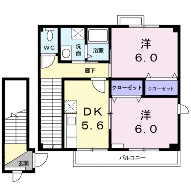 上田市上塩尻のアパートの間取り