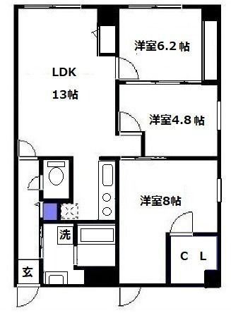 台東区蔵前のマンションの間取り