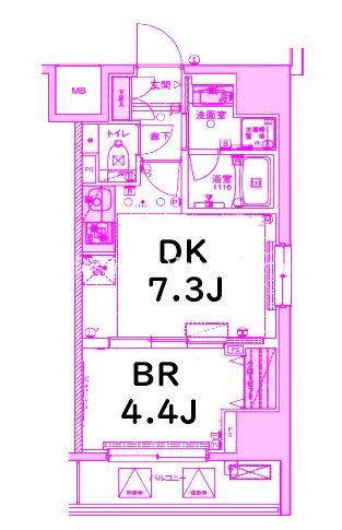 横浜市中区長者町のマンションの間取り