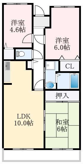 和泉市東阪本町のマンションの間取り