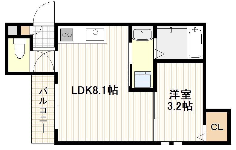 廿日市市本町のアパートの間取り