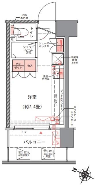 北区赤羽南のマンションの間取り