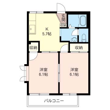 田園マンション弦巻Bの間取り